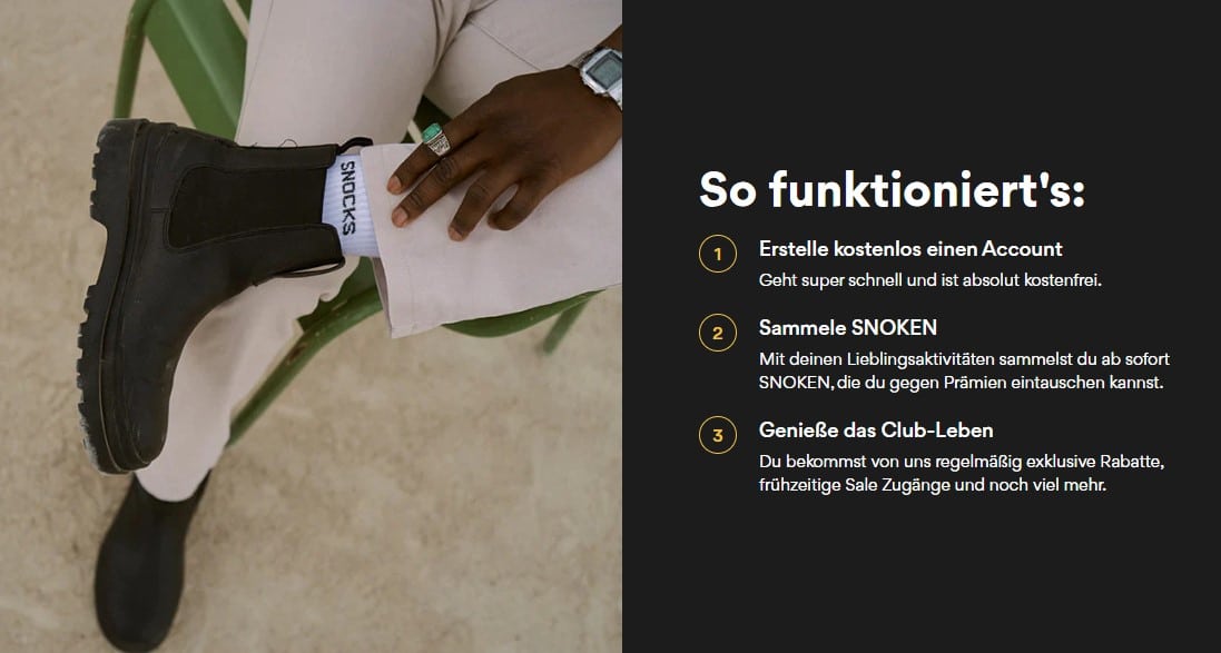 Beschreibung des neuen Snocks Club Loyalty-Programm von Snocks