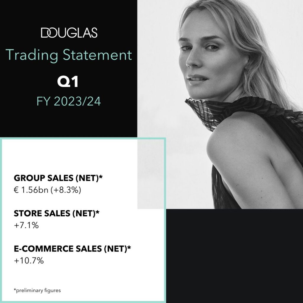 Douglas Umsatzsteigerung im Trading Statement Q1 2023/2024