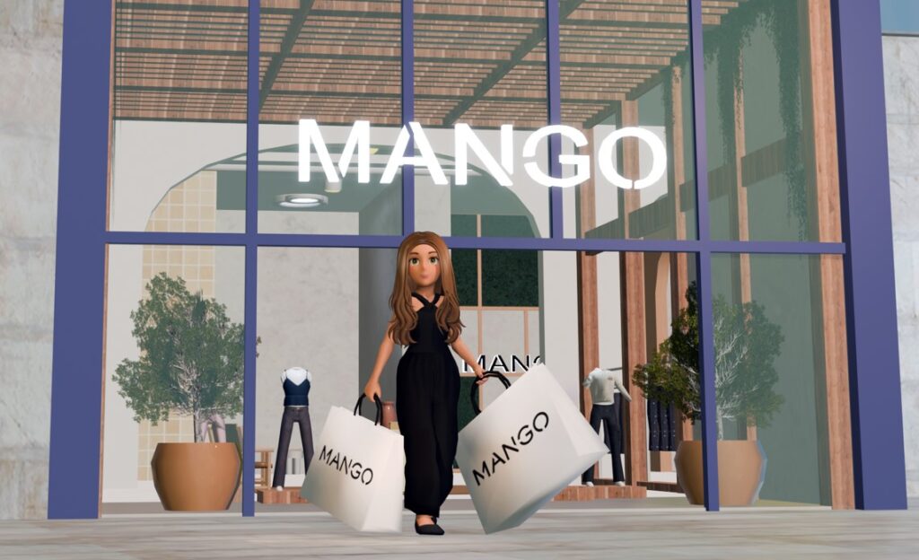Mango-Kundin virtuell als Roblox Shopping Store dargestellt