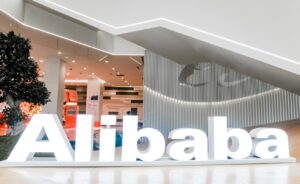 Logos auf dem Campus der Alibaba Group