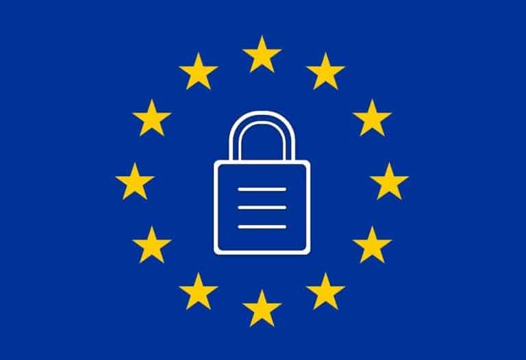 EU-Symbol und Schloß als Symbol für den Digital Service Act (DSA)