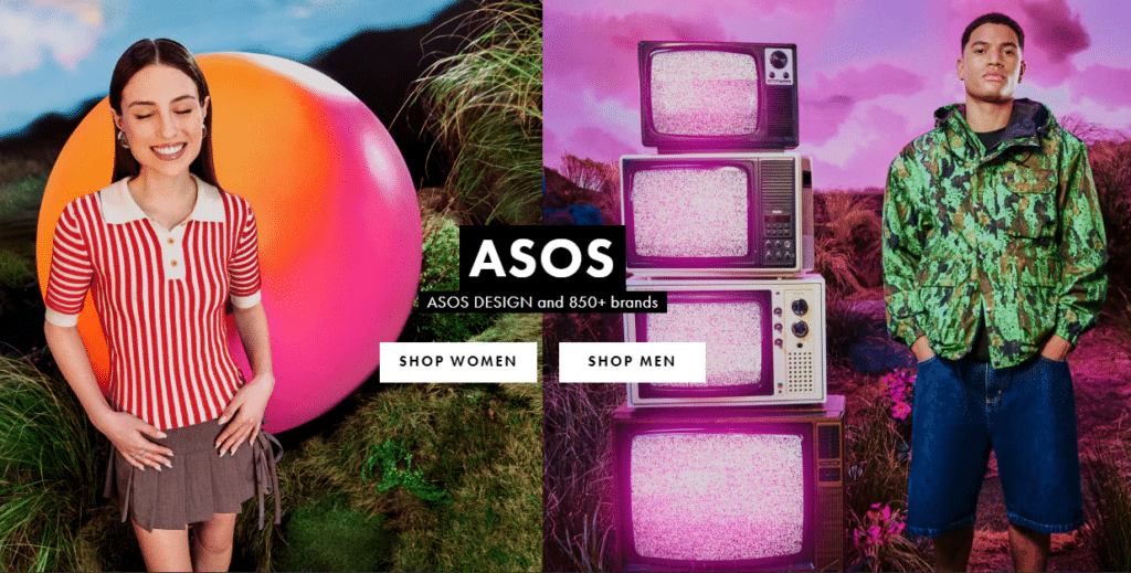 Startseite von Asos.com