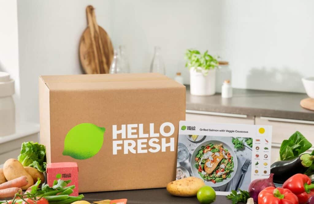 Produkte und Box von Hello Fresh