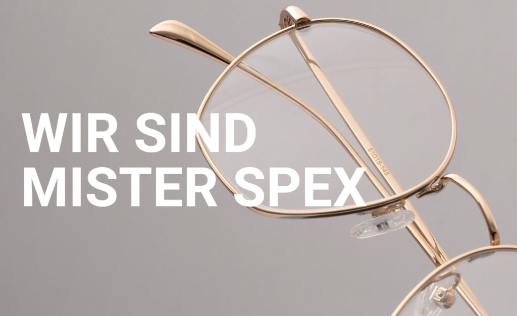 Brillenfassung und Mister Spex Logo