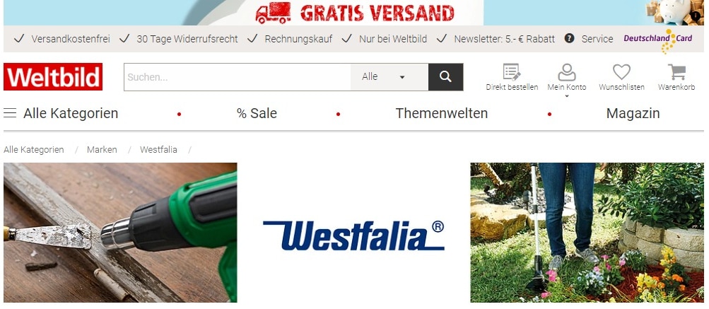 Westfalia Shop bei Weltbild