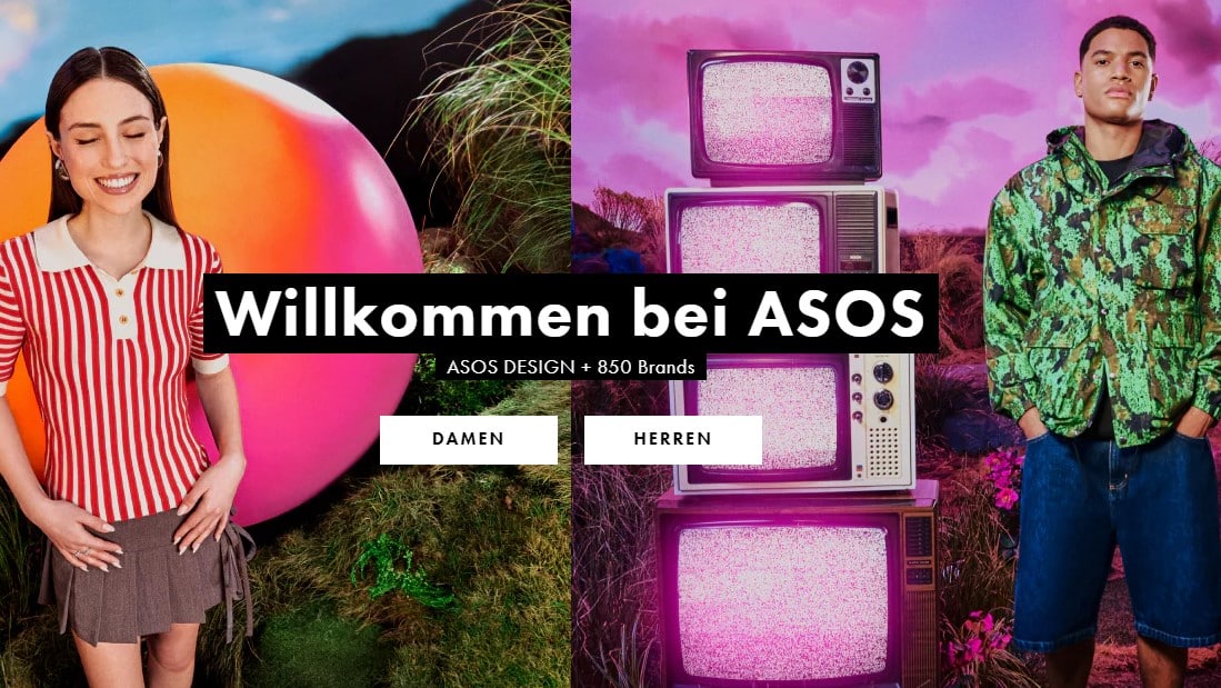 Startseite von ASOS