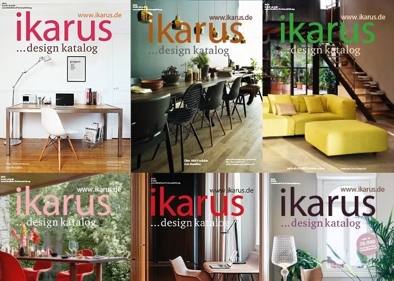 Mehrere Kataloge vom Design-Shop Ikarus