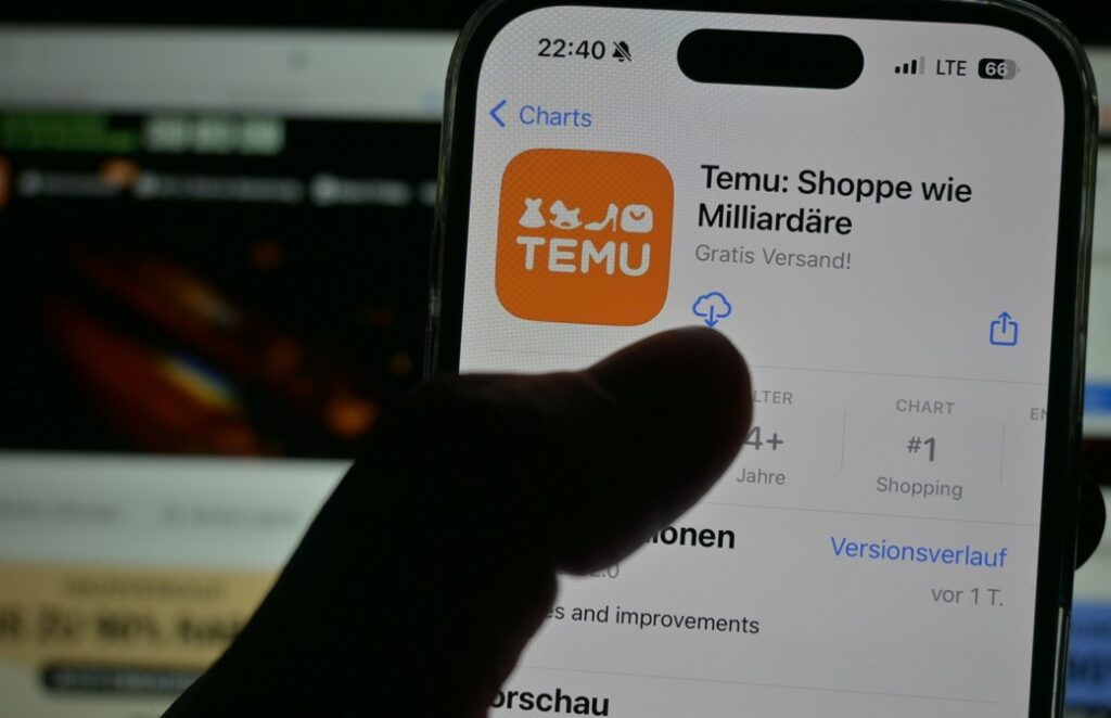 iPhone und Temu-App