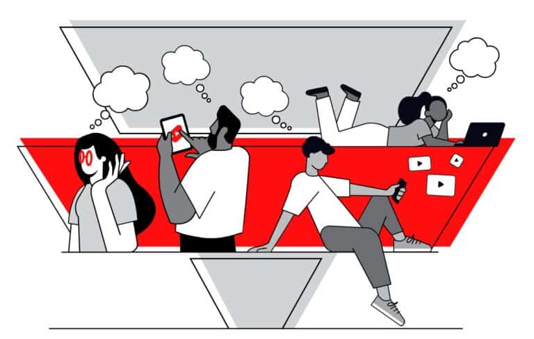 Zeichnerische Illustration von YouTube