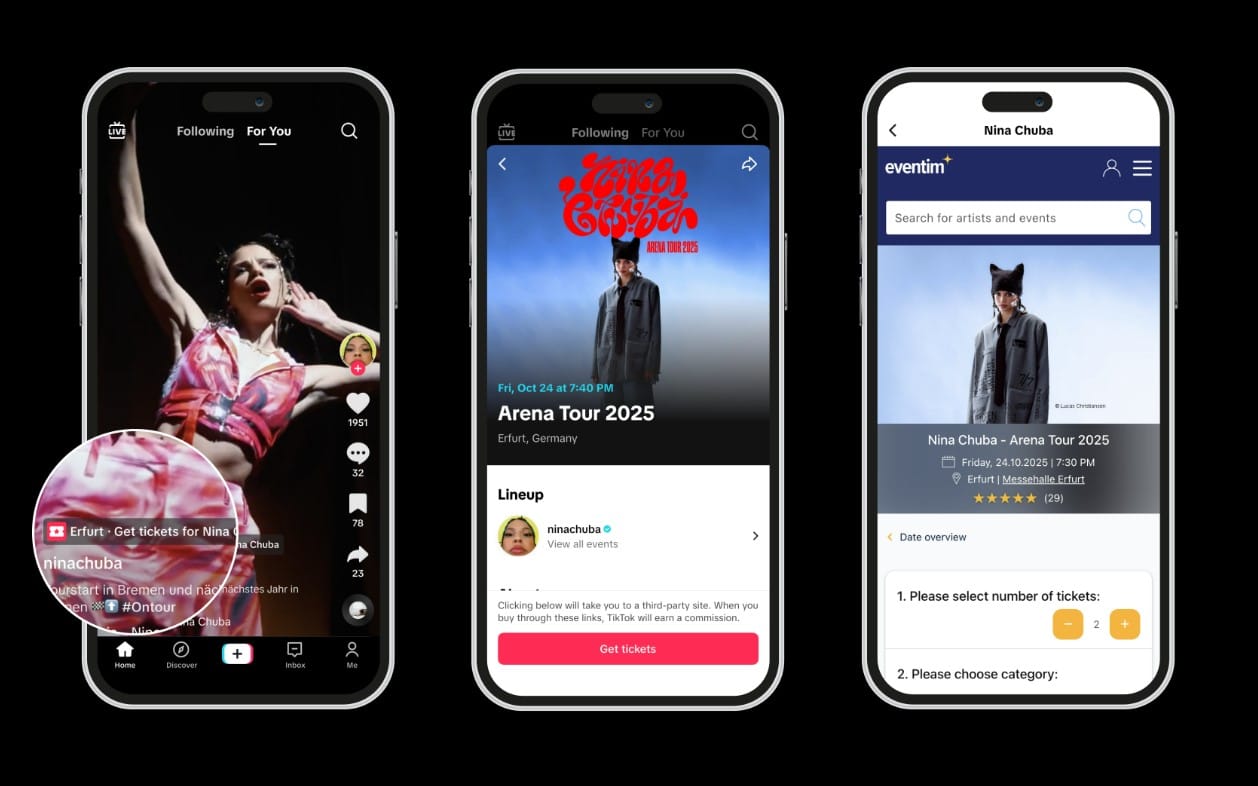 Eventim-Integration bei TikTok