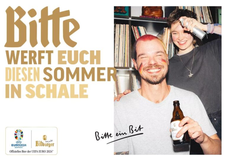 Kampagne von Bitburger zur EM 2024