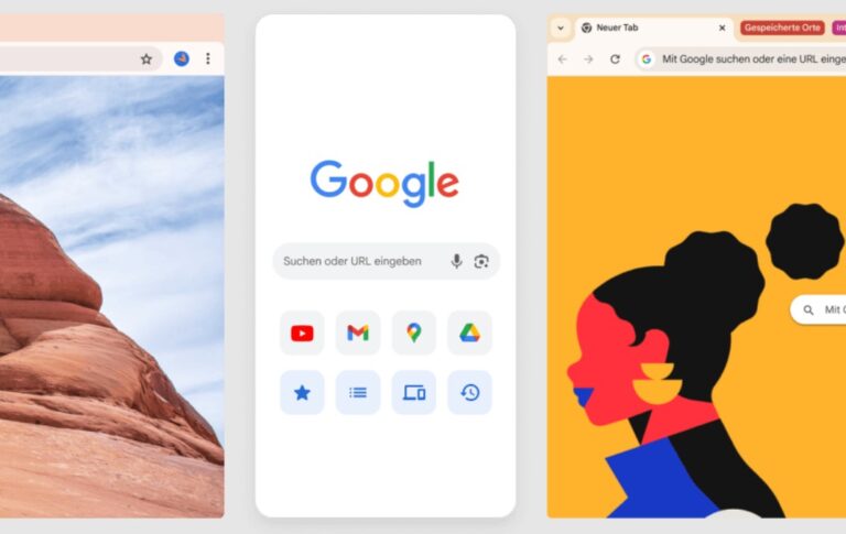 Mehrere Screens des Google Chrome Browsers