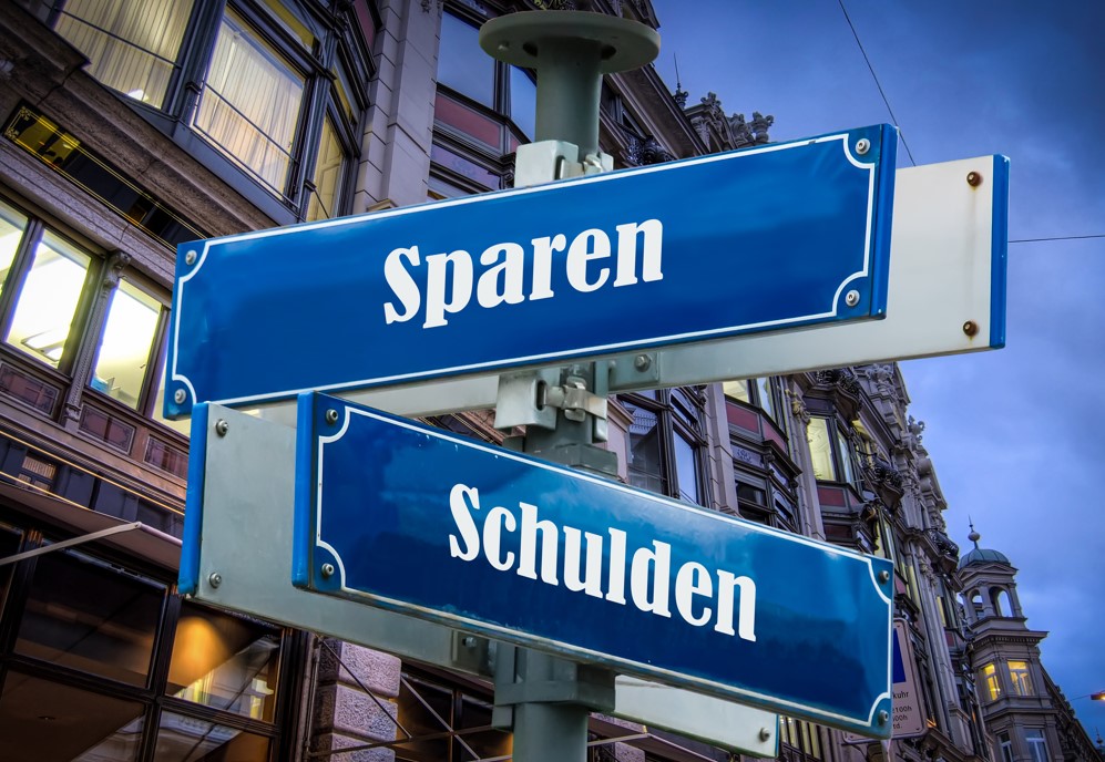 Sparen und Schulden als Symbol für die Schuldenbremse