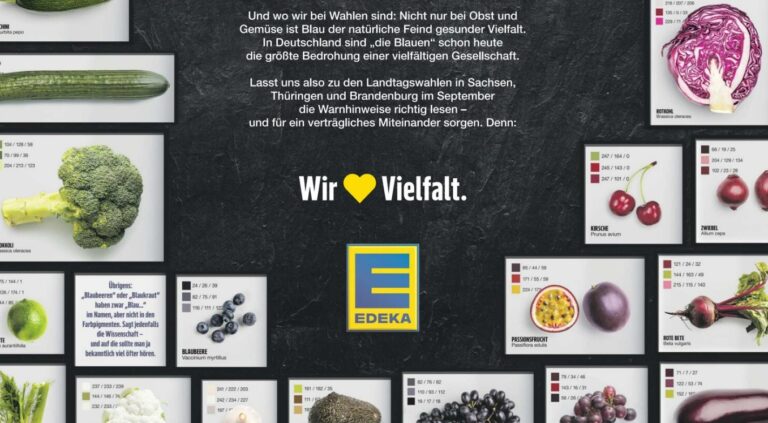 Edeka Blau ist keine gute Wahl Kampagne gegen die AfD