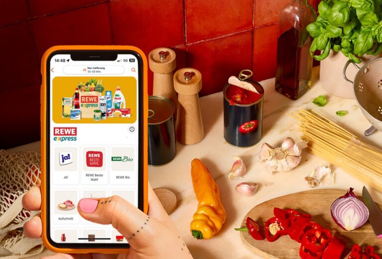 Lieferando-App mit REWE Produkten