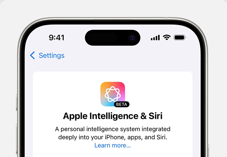 Apple Intelligence waitlist auf einem iPhone