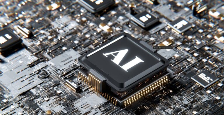 Mikrochip mit dem Schriftzug AI