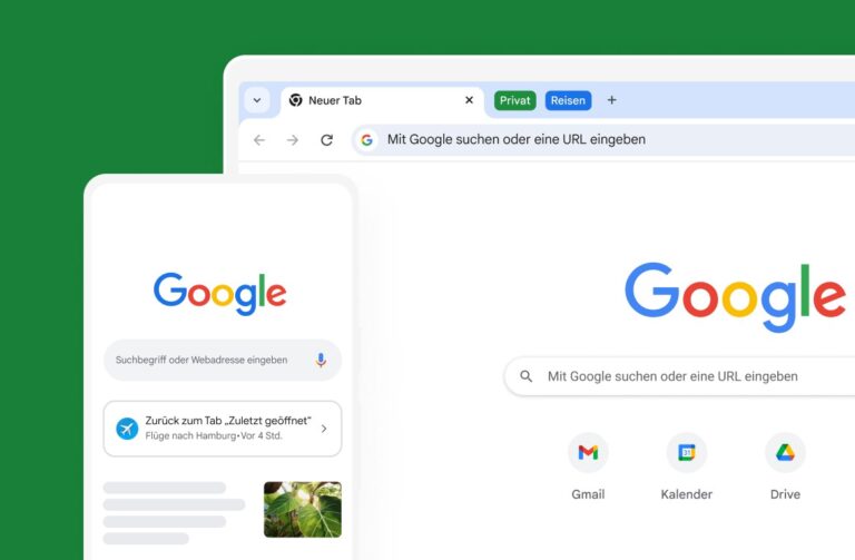 Screenshots des Google Chrome-Browsers