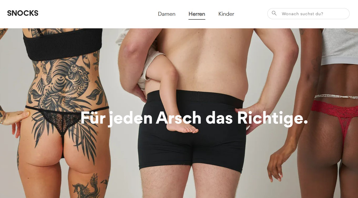 Arsch-Kampagne von SNOCKS