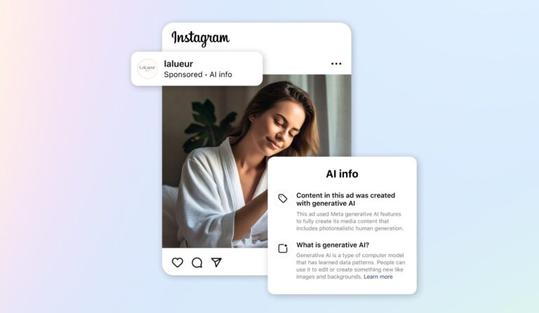 Hinweis auf KI-Generierung bei Anzeigen auf Instagram