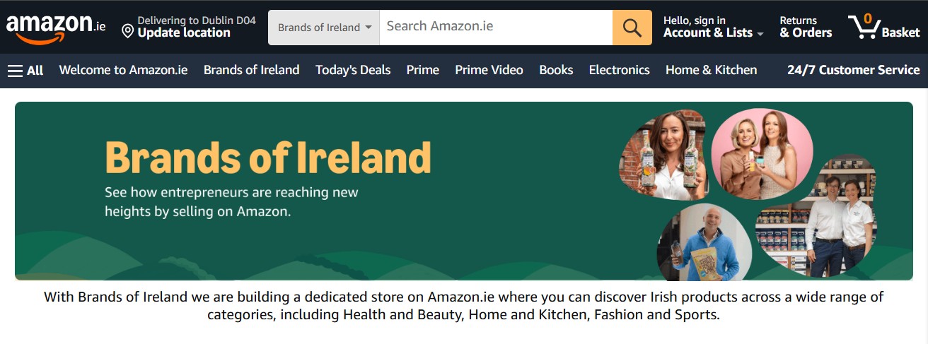 Amazon Brands of Ireland Landingpage