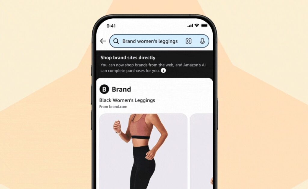 Beispiel der KI Suche von Amazon für Drittanbieter Websites