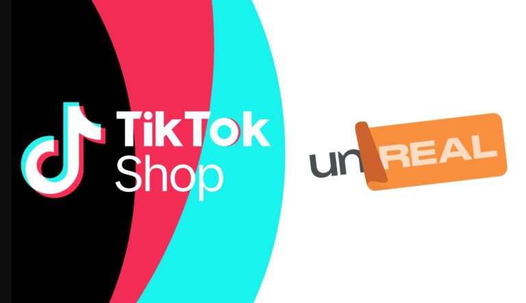 Logos von TikTok Shop und unREAL