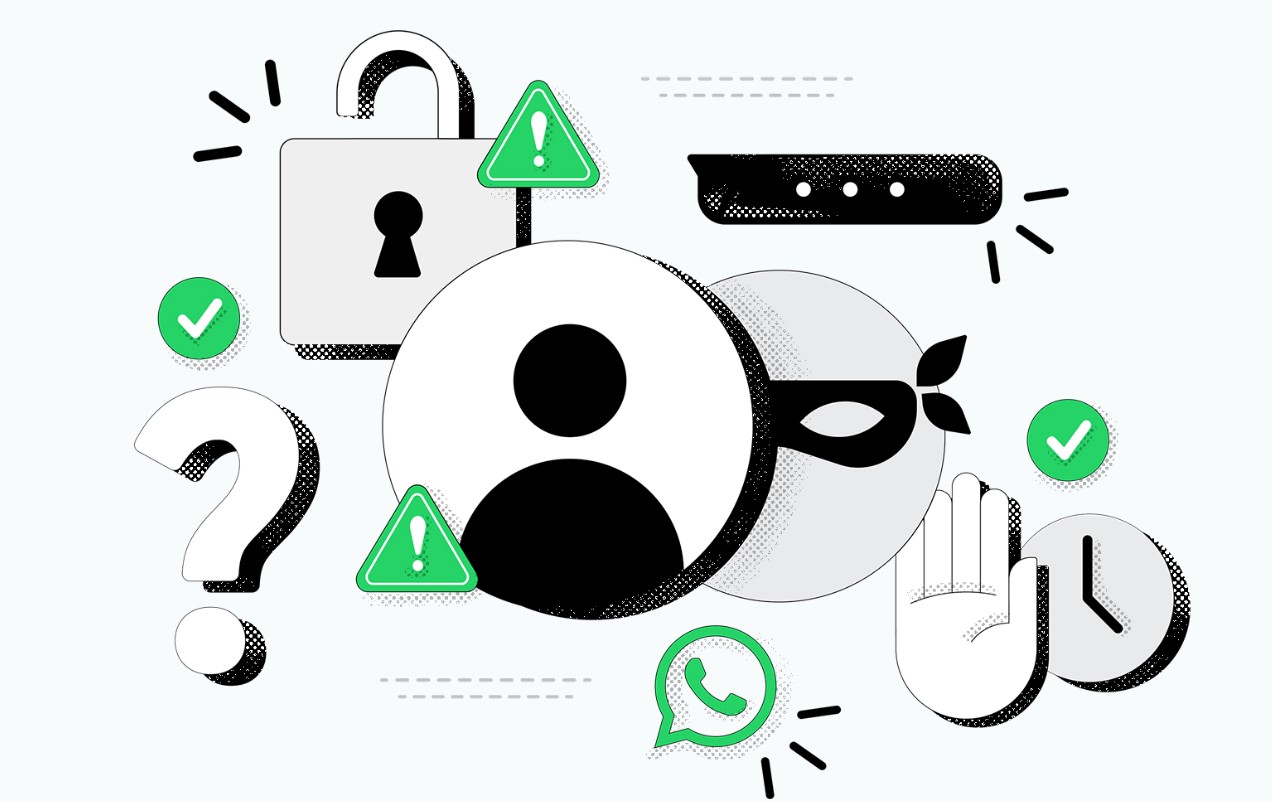 Symbolik zu Betrugspraevention bei WhatsApp