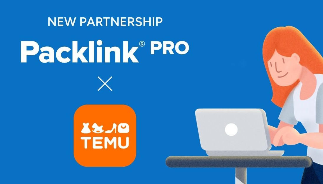 Logos zur Partnerschaft von Packlink und Temu