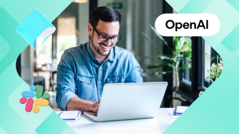 Logos von Salesforce Slack und OpenAI