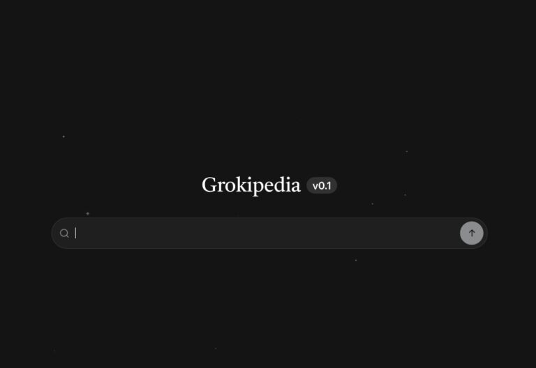 Startseite von Grokipedia Version 01
