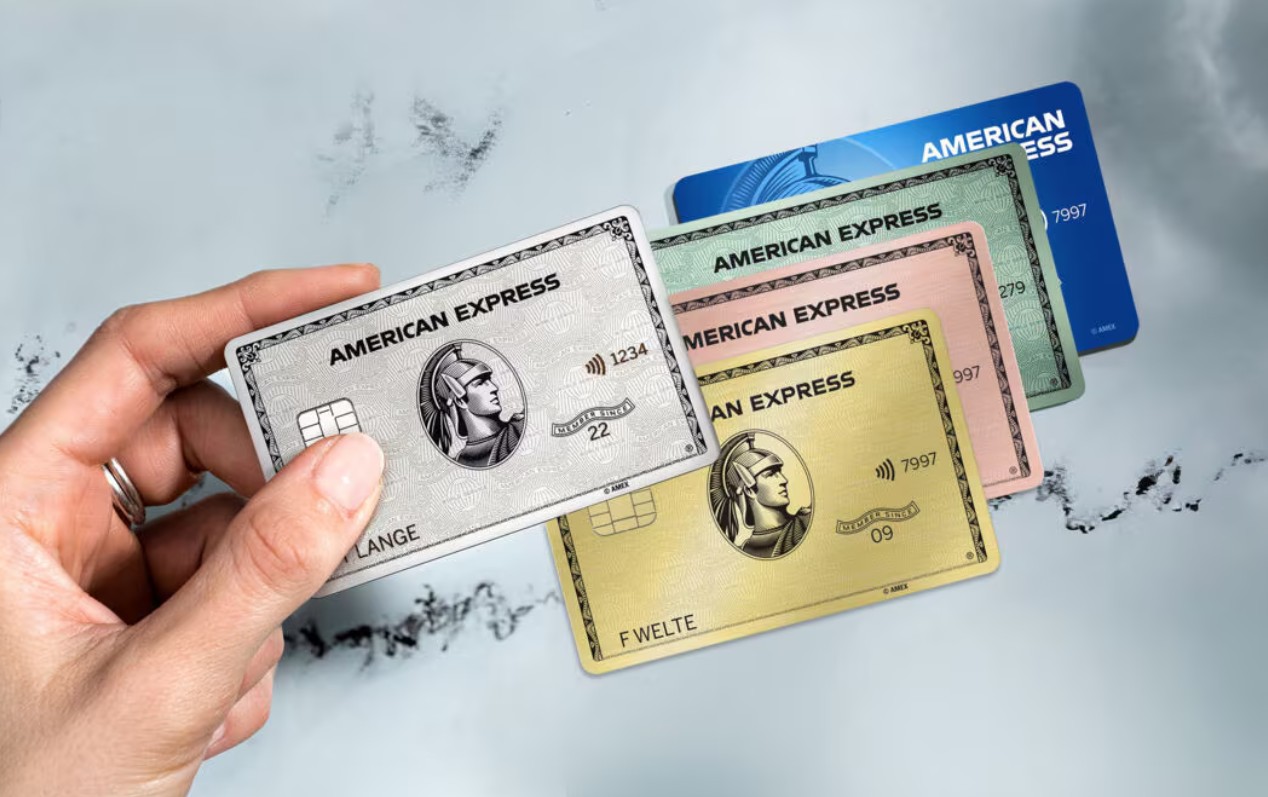 Verschiedene Kreditkarten von American Express