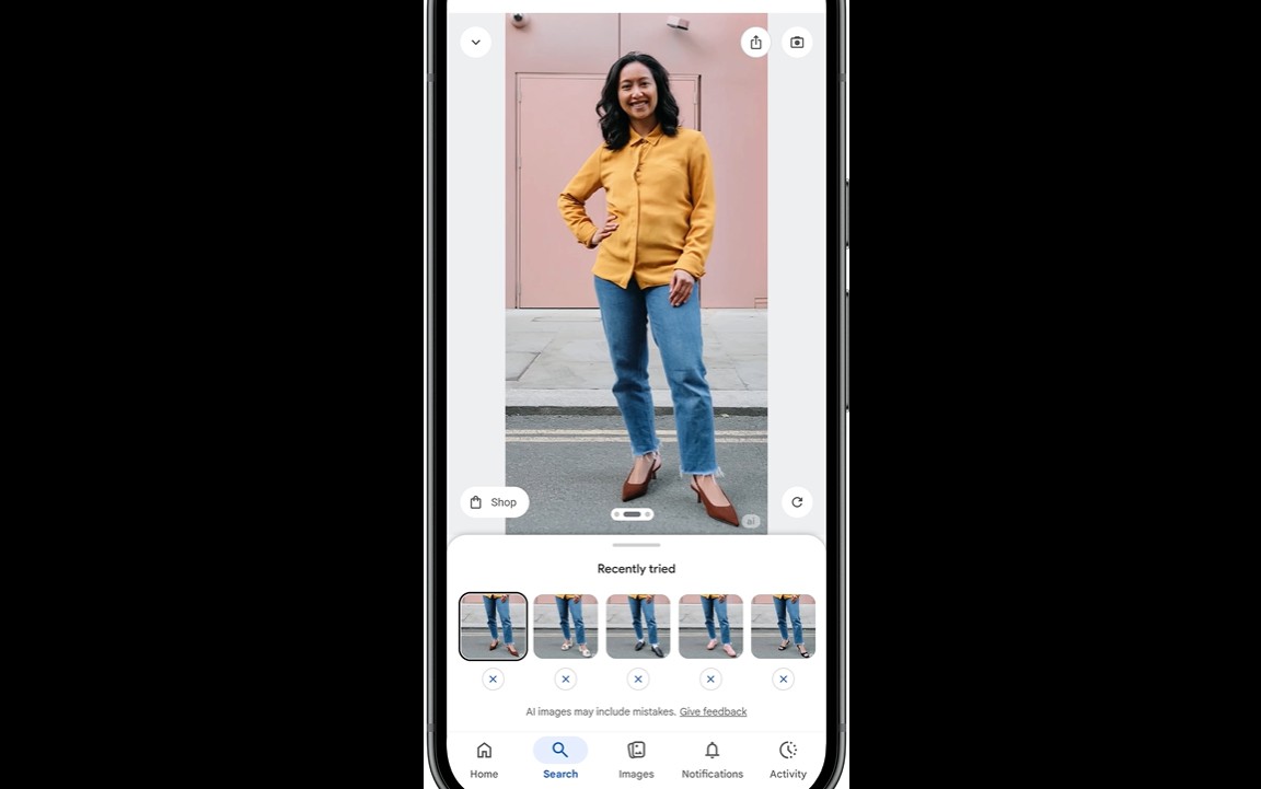 Virtual Try on von Google fuer Schuhe