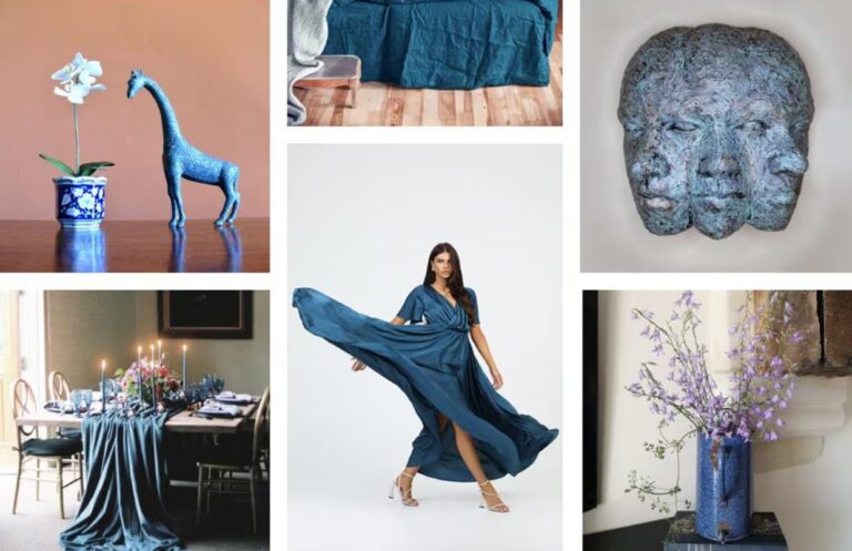 Collage von Etsy zur Trendfarbe Blau