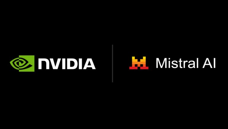 Logos von Nvidia und Mistral AI