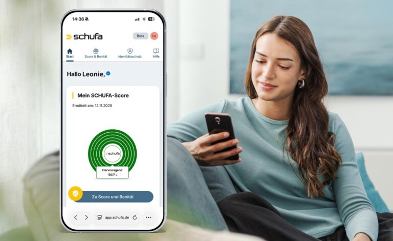 Mein SCHUFA Score auf einem Smartphone