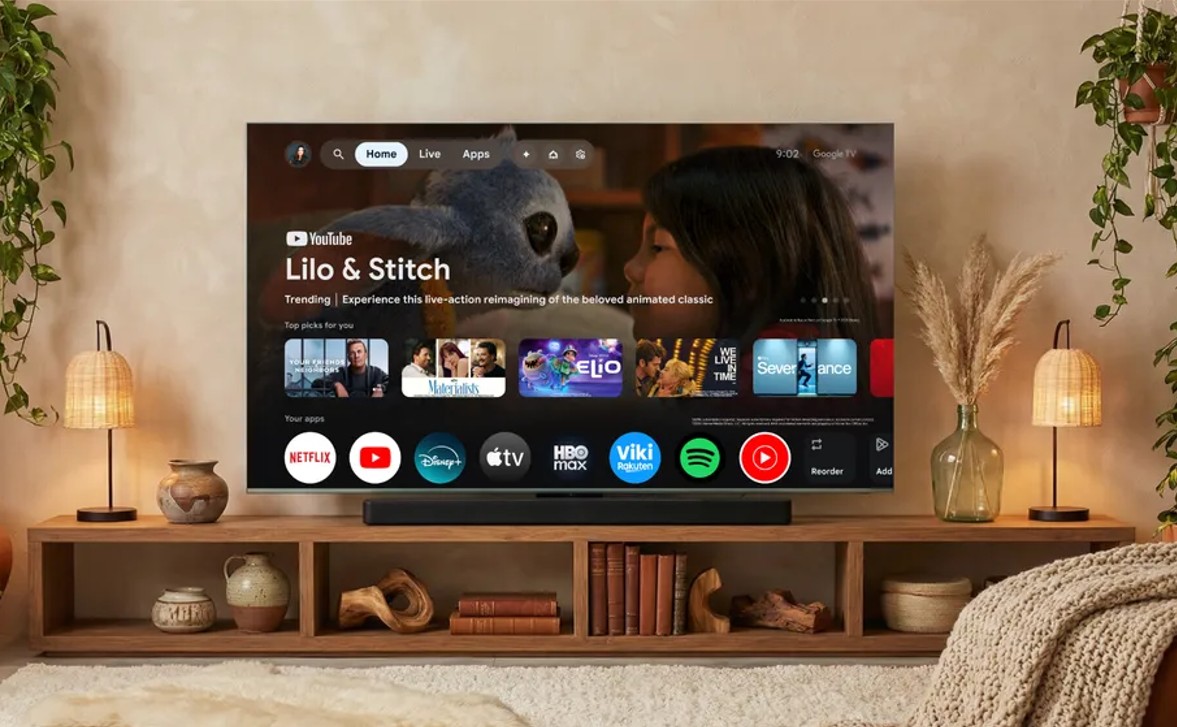 Google TV in einem Wohnzimmer