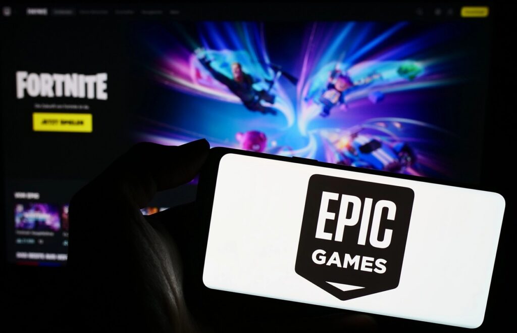 EPIC Games Logo vor Fortnite Screen