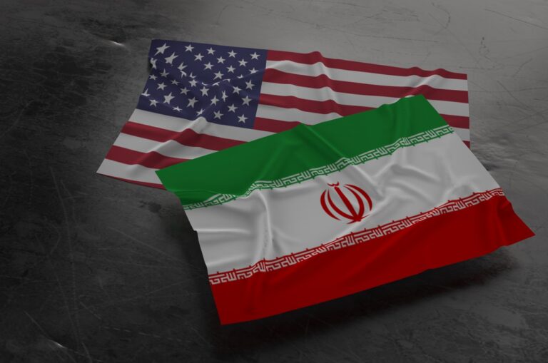 Flaggen von USA und Iran