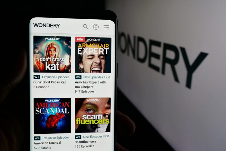 Illustration mit Podcasts von Wondery