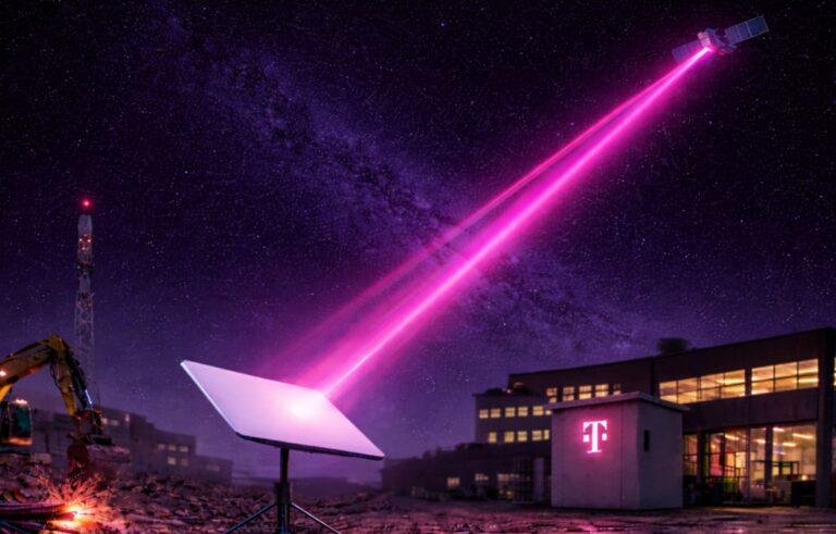 KI Illustration zu Satelliten Internet der Telekom