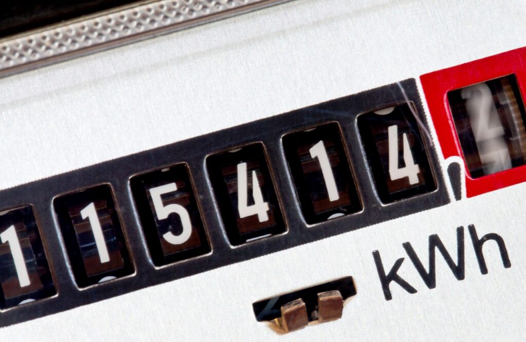 Nahaufnahme eines Stromzaehlers