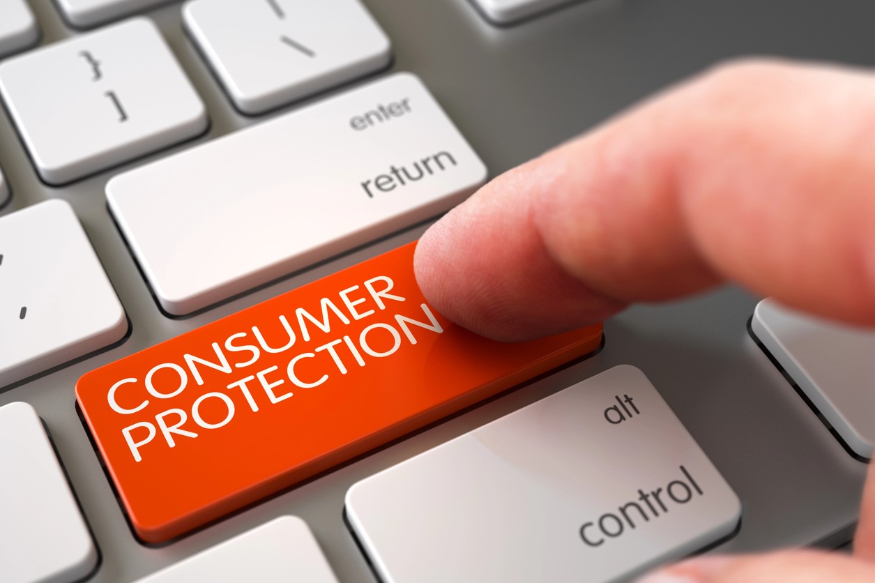 Consumer Protection Taste auf einer Tastatur