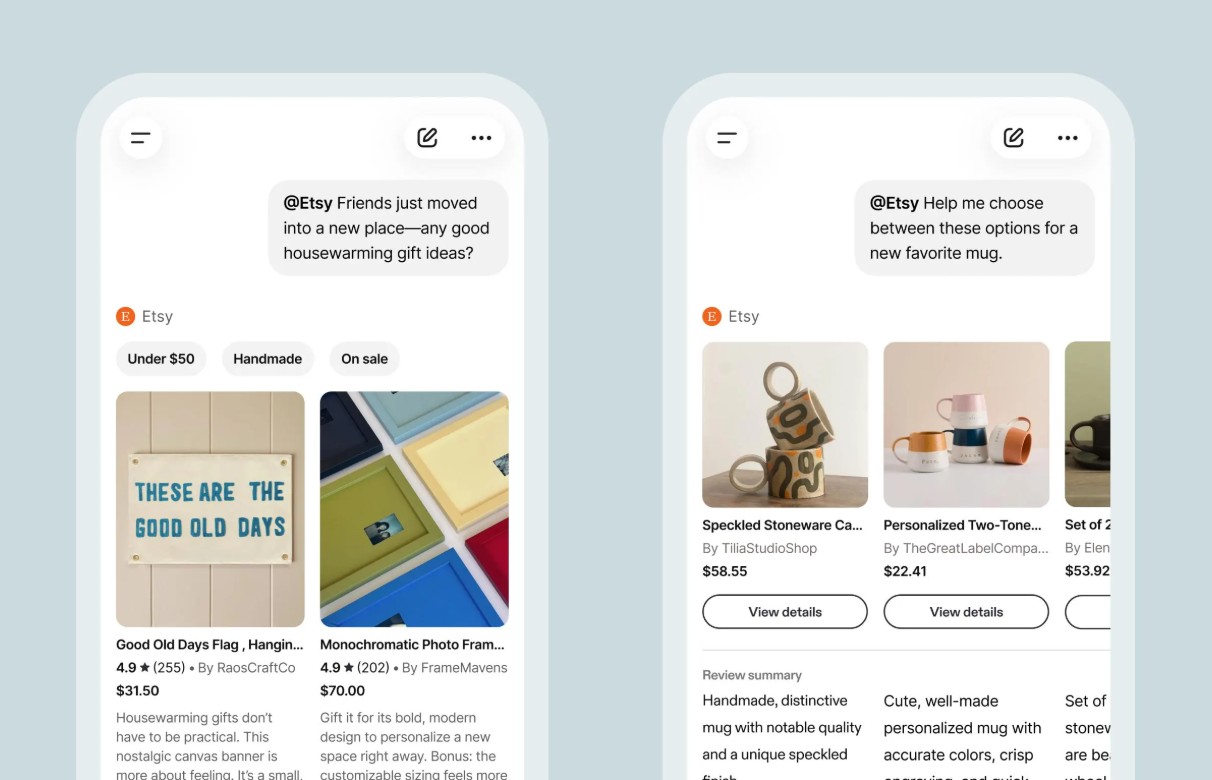 Etsy Produkte in ChatGPT