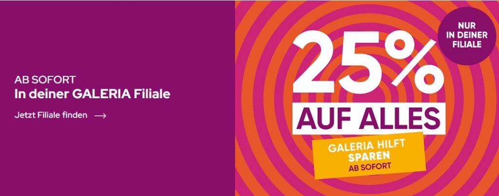 Galeria 25 Prozent Aktion