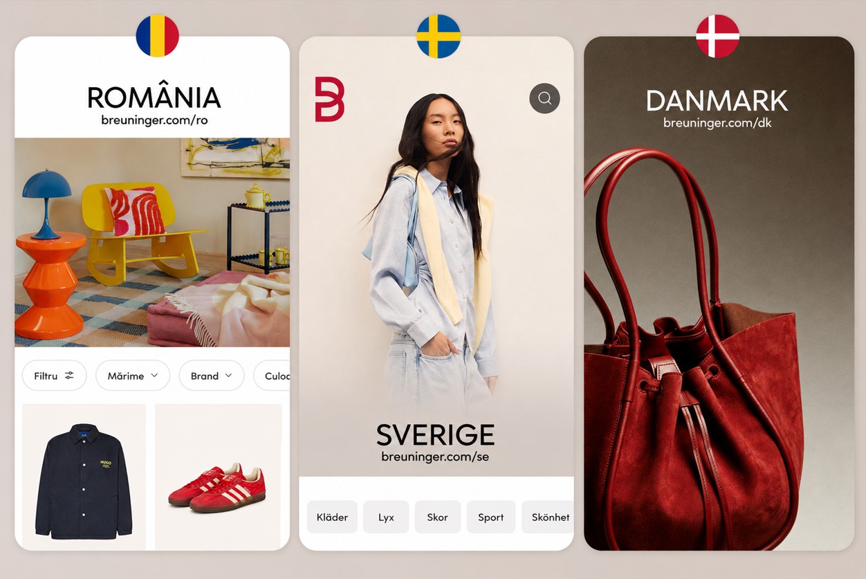 Screenshots neuer internationaler Onlineshops von Breuninger