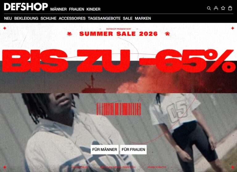 Def Shop Onlinehop Startseite mit Sale Promotion