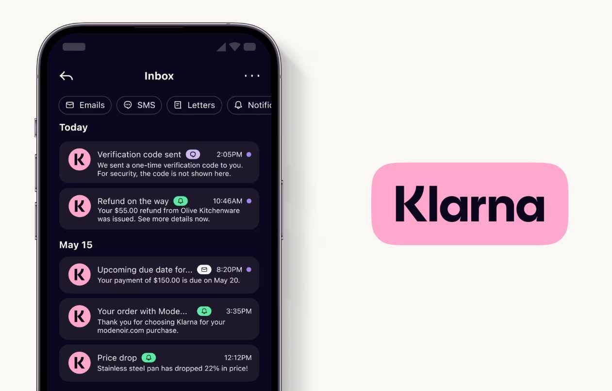 Klarna In App Inbox Nachrichten