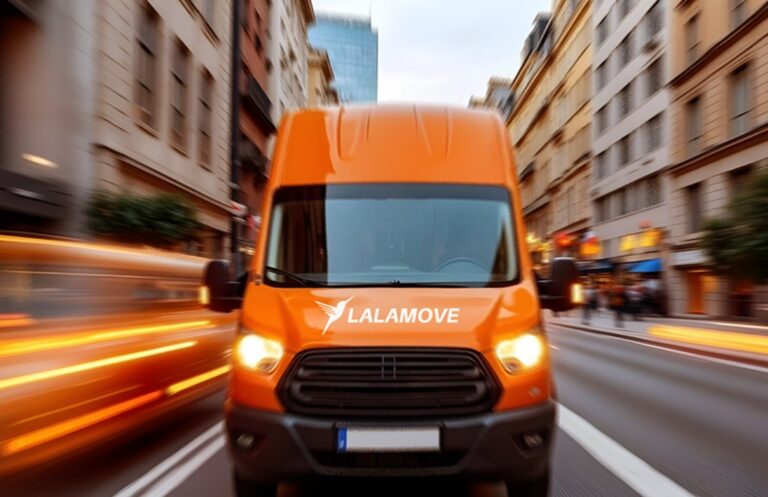 Lalamove Lieferfahrzeug in der Stadt