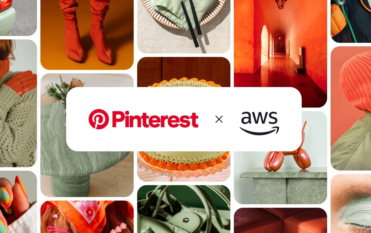 Logos von Pinterest und AWS